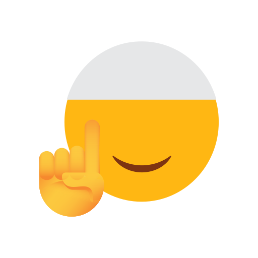 Emoji, face, islam, muslim, one hand, smilling face, tauheed icon